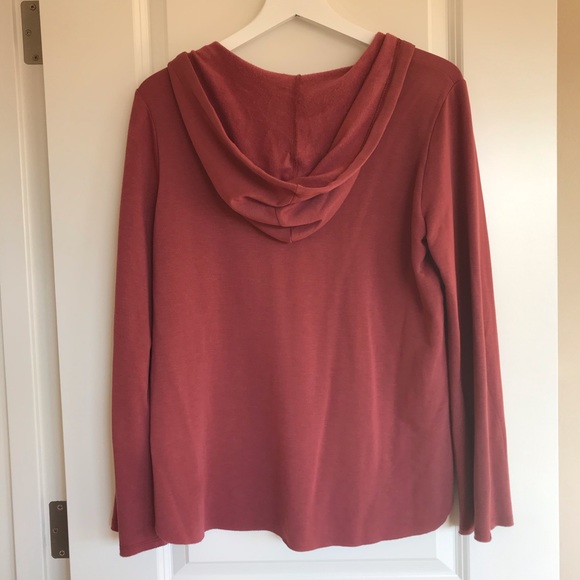 Anthropologie Drew Soft Pullover V-Neck Hoodie M - Picture 4 of 7